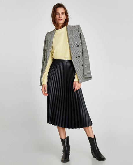 Falda Larga Gris Zara