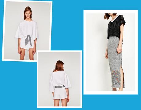 Falda Larga Gris Zara