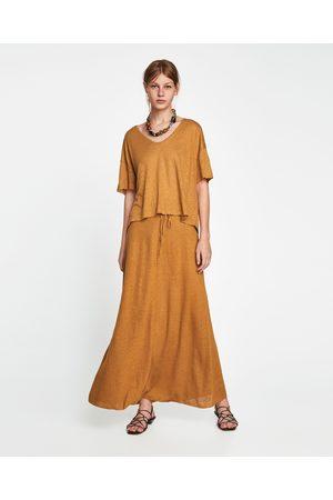 Falda Larga Gris Zara