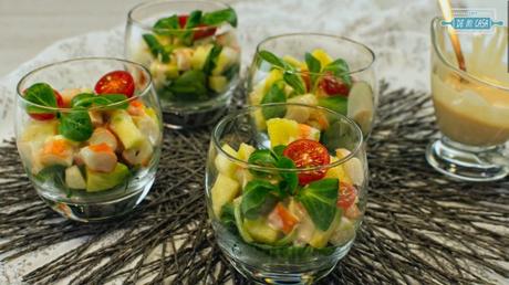 Vasitos de COCTEL de MARISCOS y Salsa Rosa