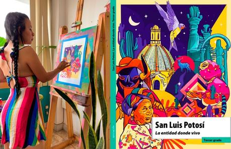 Janín Garcín, talentosa potosina ilustra libro de texto gratuito