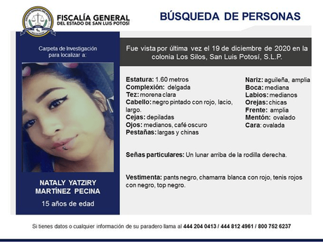 Buscan a Nataly de 15 años, desapareció en la colonia Los Silos