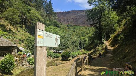 Saliendo de As Veigas hacia Os Teixóis