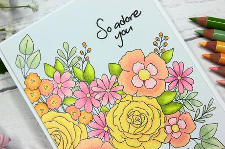 Pencil Colored Floral Card