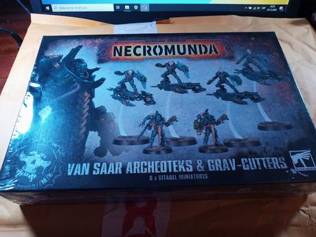 Foto-reseña de la caja de Archeoteks y Grav-Cutter de Necromunda