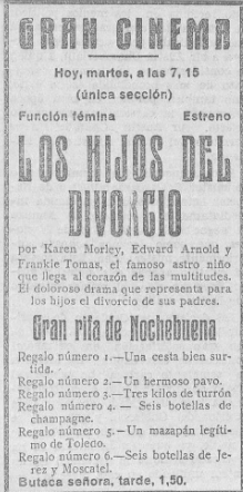 Santander 1935:la cartelera de espectáculos de la nochebuena