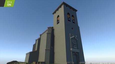 Réplica en Minecraft RTX: Iglesia de San Lorenzo Mártir de Fuenteodra (Burgos), España.