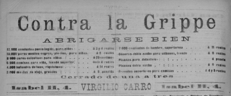 Santander 1918:abrigarse, la solución para la «grippe»