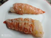 Colas de langosta peladas Crema de langosta y gambas