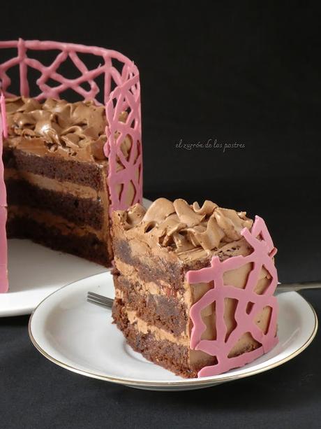 Tarta de Chocolate con cenefa Ruby Tarta de Chocolate con cenefa Ruby