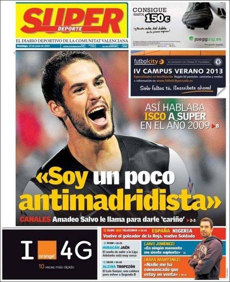 Isco antimadridista. Así se declaraba un jugador que años después acabaría en el Real Madrid.