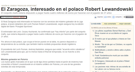 Pues si, el Zaragoza se fijó en el polaco antes de que fuera un súper clase.