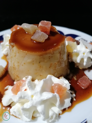 Flan de Bebida de Avellana con corazón de Ferrero