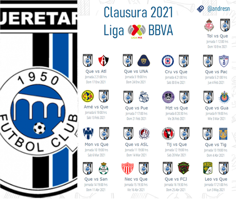Calendario de Querétaro clausura 2021 del futbol mexicano Calendario de Querétaro clausura 2021 del futbol mexicano