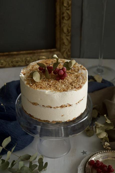 Tarta Sencilla de Semifrío de Turrón para Navidad #unagalletauncuento Tarta Sencilla de Semifrío de Turrón para Navidad #unagalletauncuento