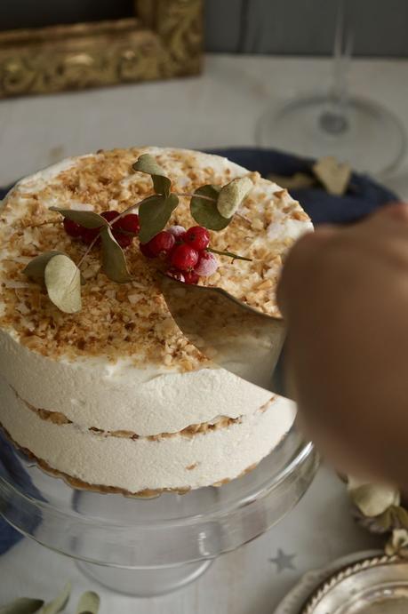 Tarta Sencilla de Semifrío de Turrón para Navidad #unagalletauncuento Tarta Sencilla de Semifrío de Turrón para Navidad #unagalletauncuento