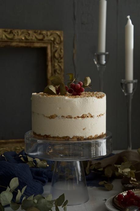 Tarta Sencilla de Semifrío de Turrón para Navidad #unagalletauncuento