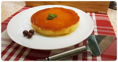 Flan de chocolate blanco