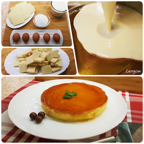 Flan de chocolate blanco