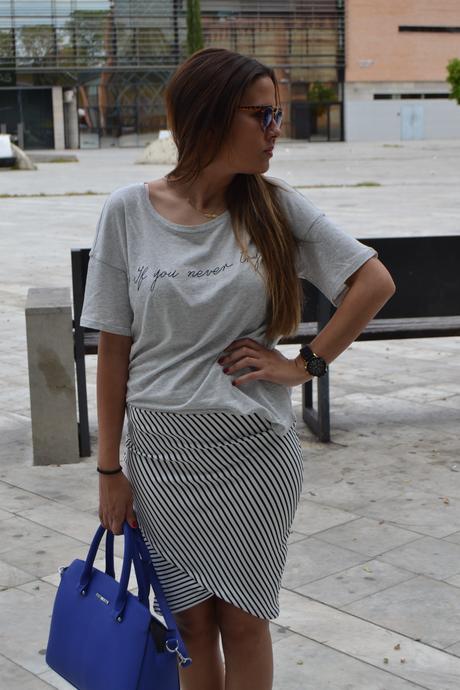 Falda Rosa Brillo Bershka