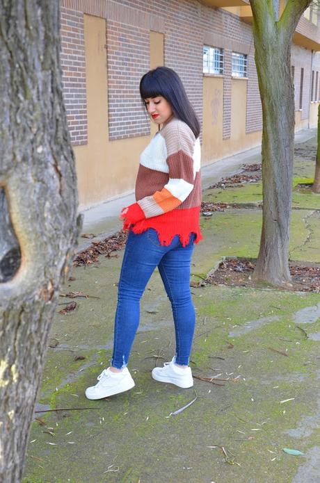 Jersey deshilachado rayas