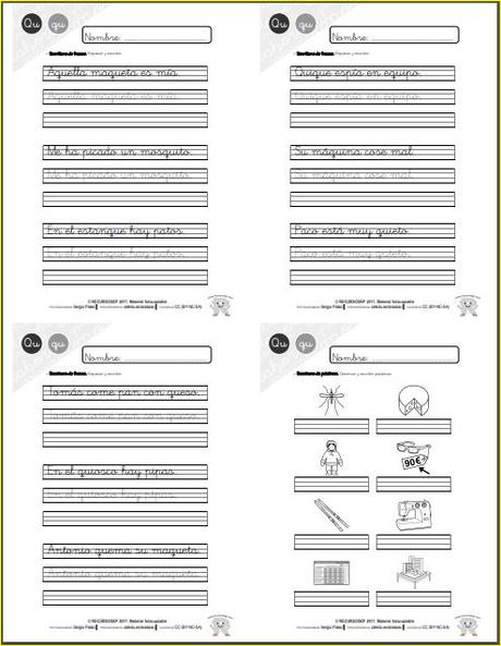 Aprendo a leer y a escribir. La Q Aprendo a leer y a escribir. La Q
