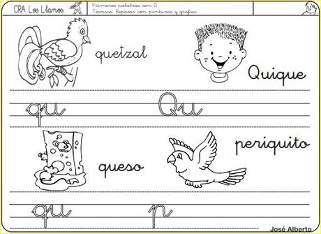 Aprendo a leer y a escribir. La Q