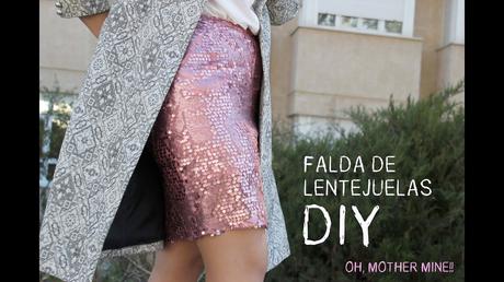 Falda De Lentejuelas Plateada Corta