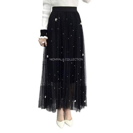 Falda Midi Tul Negra