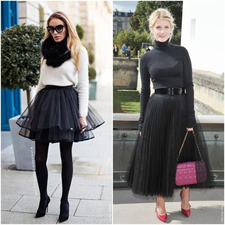 Falda Midi Tul Negra