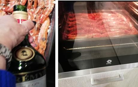 Gambones al brandy en el horno