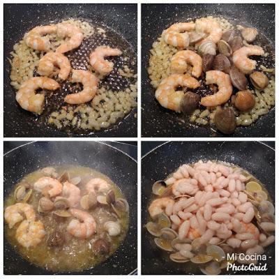HABICHUELAS BLANCAS CON ALMEJAS Y LANGOSTINOS HABICHUELAS BLANCAS CON ALMEJAS Y LANGOSTINOS