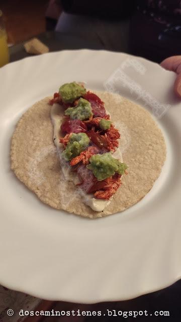 (Recetas de Tacos) Pechuga de pollo mechada en achiote