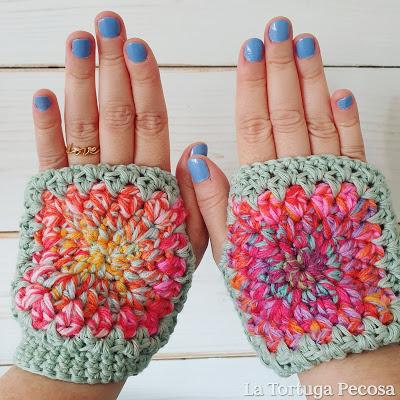 MITONES GRANNY SQUARE MITONES GRANNY SQUARE