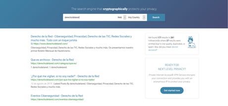 Privatesh, un buscador que nos protege mediante criptografía.