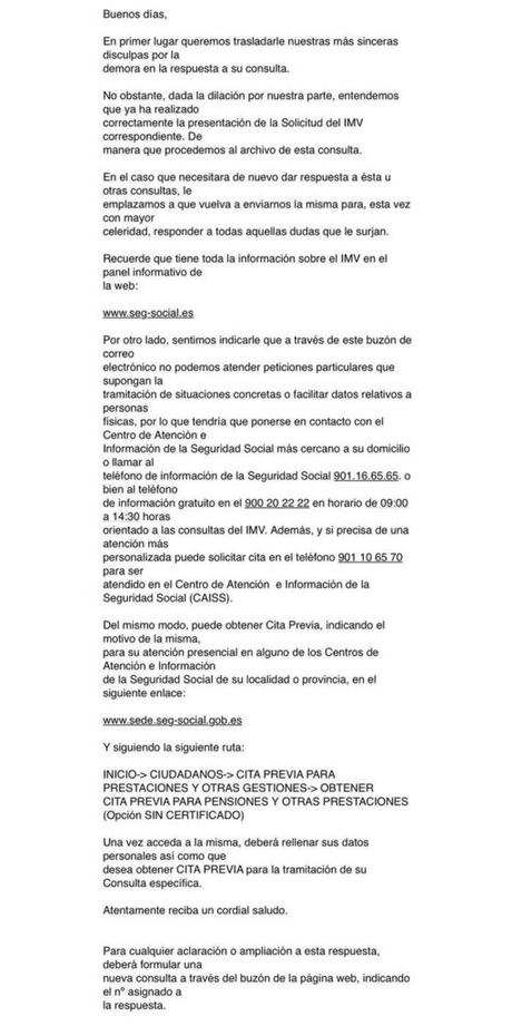 ¿Qué quiere decir este correo que he recibido de la Seguridad Social?