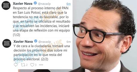 Xavier Nava acepta derrota en Twitter y luego borra sus tuits