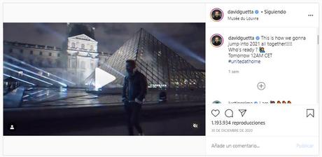 David Guetta y su espectacular despliegue de luz y sonido de año nuevo en el Louvre