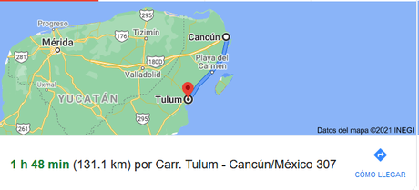 Distancia, Tarifas y tiempo distancia de cancun a tulum