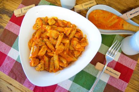 Las delicias de Mayte, macarrones con pollo y tomate a las hierbas provenzal, recetas de macarrones, macarrones recetas,