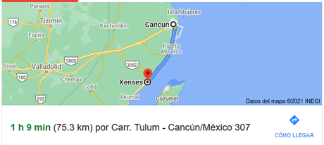 Como ir a Xenses desde Cancún distancia de xenses a cancun
