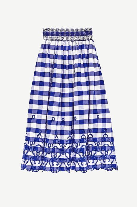 Falda Midi Cuadros Vichy Zara