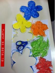FLORES DE PAPEL ( colorear, recortar y pegar)