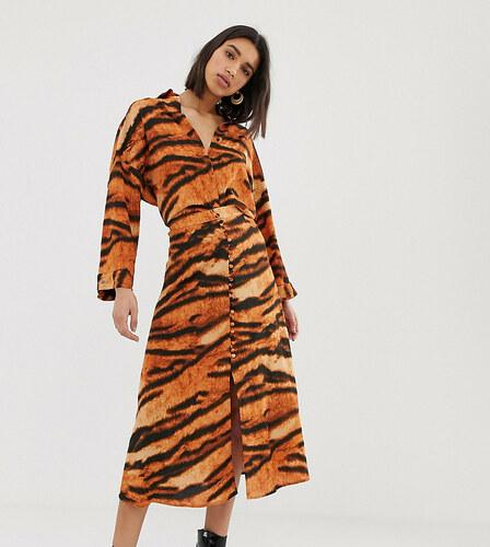 Falda Larga Leopardo Mango