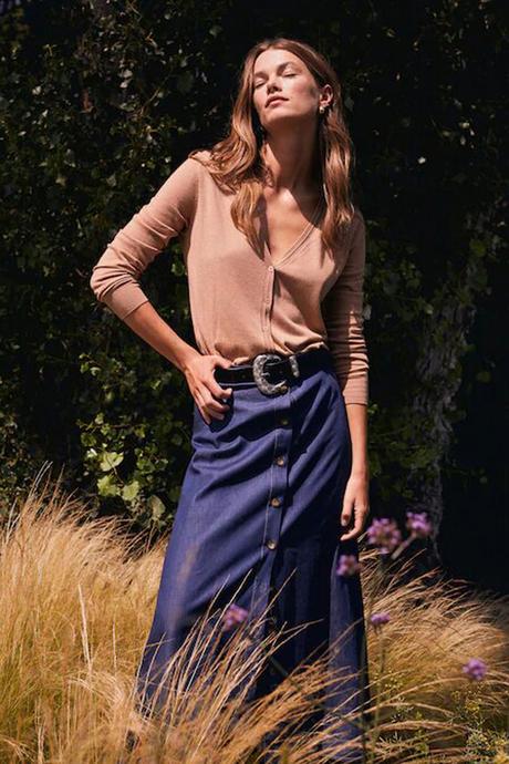 Falda Larga Leopardo Mango