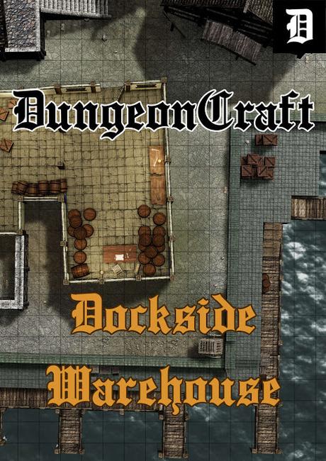 VTT & Print Battlemap:Dockside Warehouse Preview, de DungeonCraft