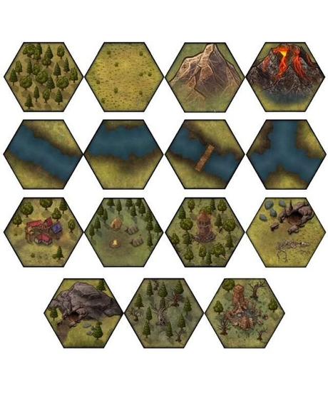 Hexplorer: Digital Hex Map Tiles (Intro Set), de Headless Hydra Press Hexplorer: Digital Hex Map Tiles (Intro Set), de Headless Hydra Press