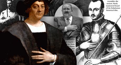 Codex Magica 16: La Mano En El Corazón - Signo De Devoción A Los Jefes imagen de Cristobal Colon, Stalin y San Ignacio de Loyola con la mano en el corazón