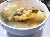 Puchero habichuelas verdes calabaza