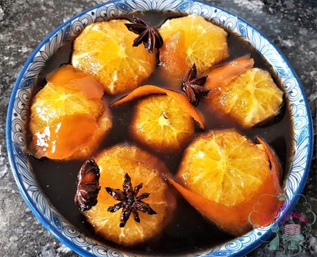 NARANJAS EN ALMIBAR DE AZUCAR MORENO Y ANIS ESTRELLADO NARANJAS EN ALMIBAR DE AZUCAR MORENO Y ANIS ESTRELLADO